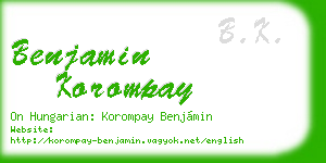 benjamin korompay business card
